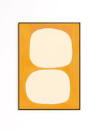 Mid Century Abstract Print, Warm Yellow Organic Shapes, Scandinavian Wall Decor