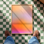 Orange Gradient Art Print, Peach Pink Abstract Poster, Modern Wall Decor