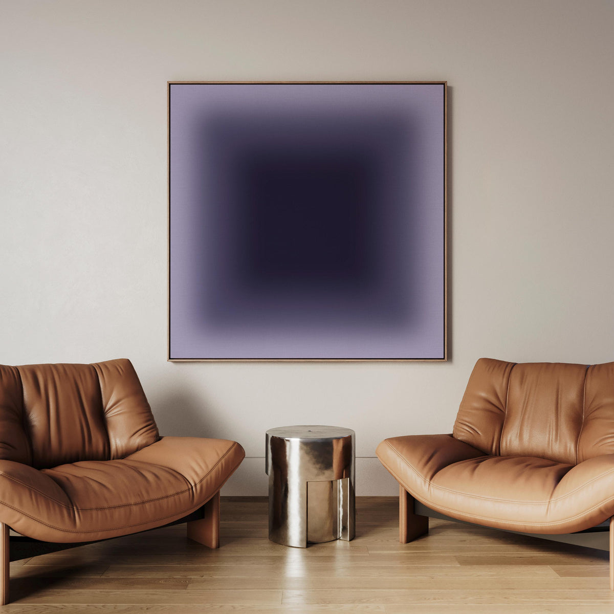 Deep Navy Purple Gradient Wall Art