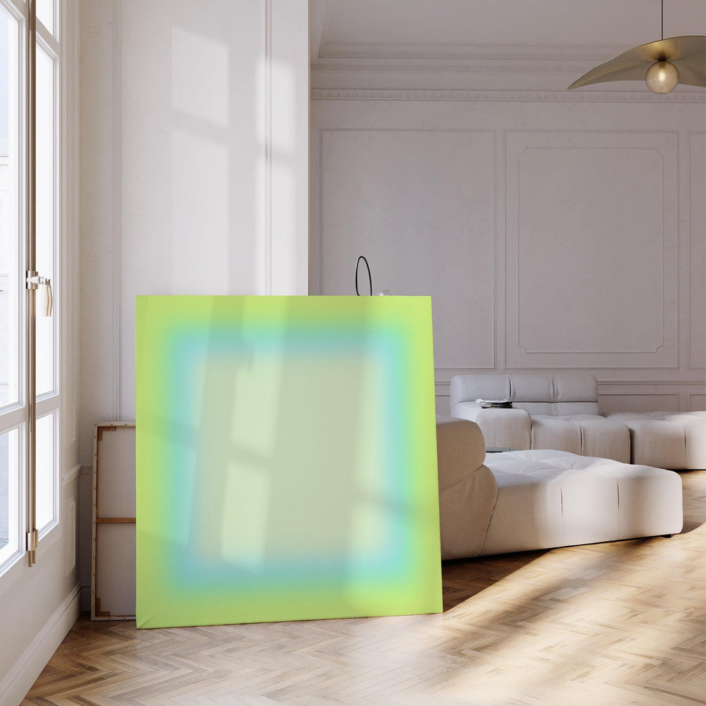Neon Green Gradient Wall Art, Bright Abstract Print, Modern Color Decor