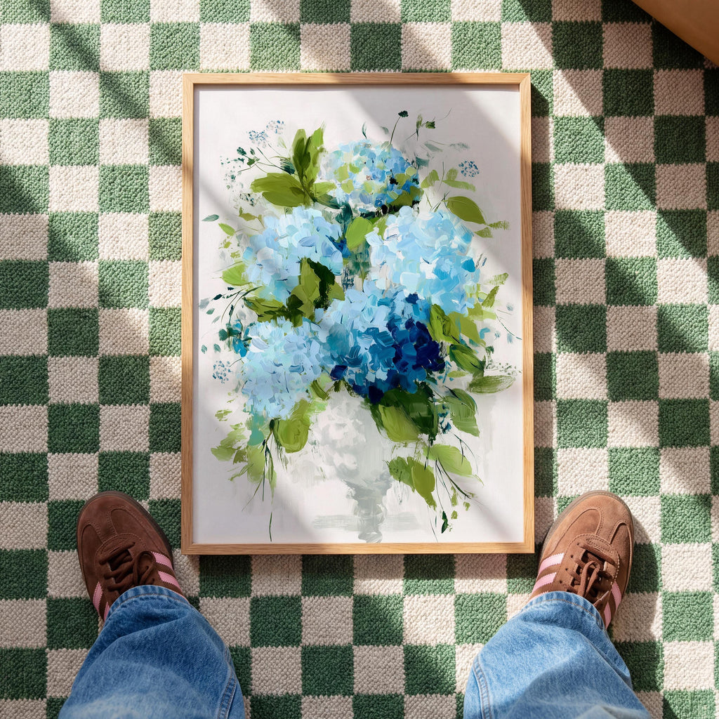Hydrangea Wall Art Print, Botanical Flower Decor for Bedroom or Office