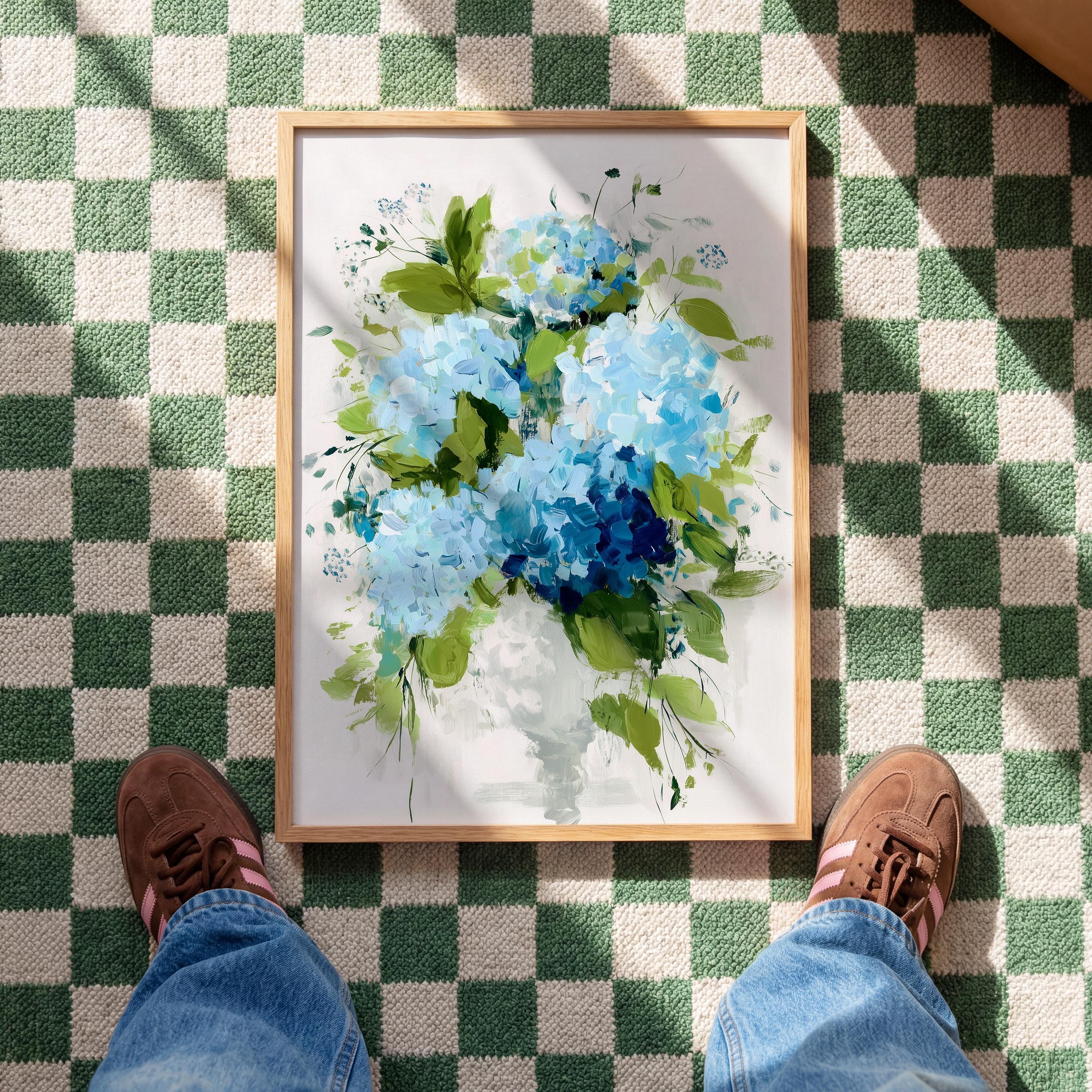 Hydrangea Wall Art Print, Botanical Flower Decor for Bedroom or Office