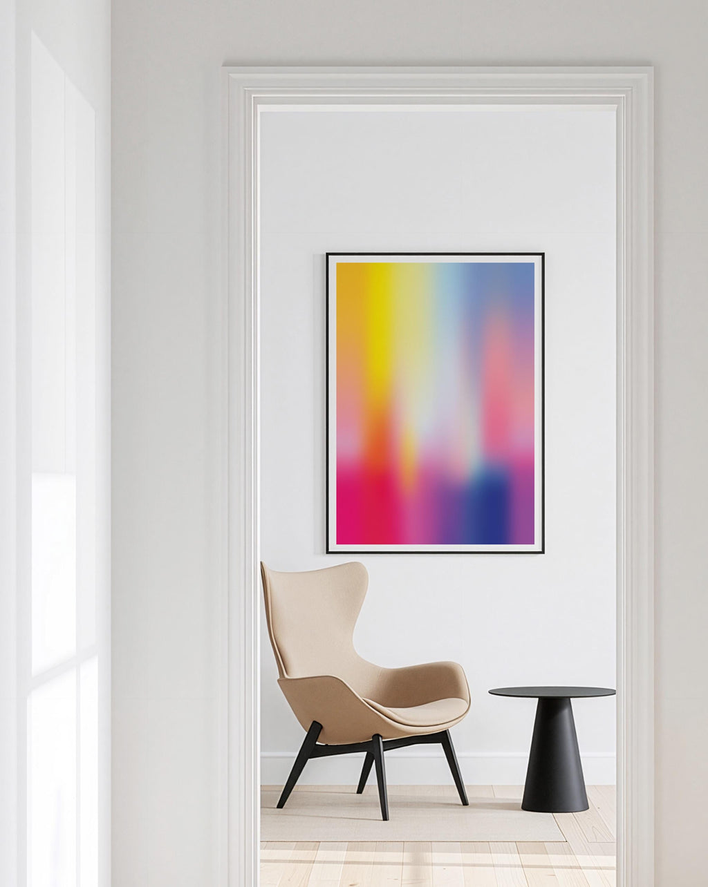 Rainbow Aura Art Print, Colorful Blur Poster, Dreamy Modern Wall Decor