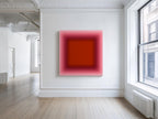 Red Pink Gradient Wall Art – Modern Square Abstract Color Field Print, Minimal Home Decor