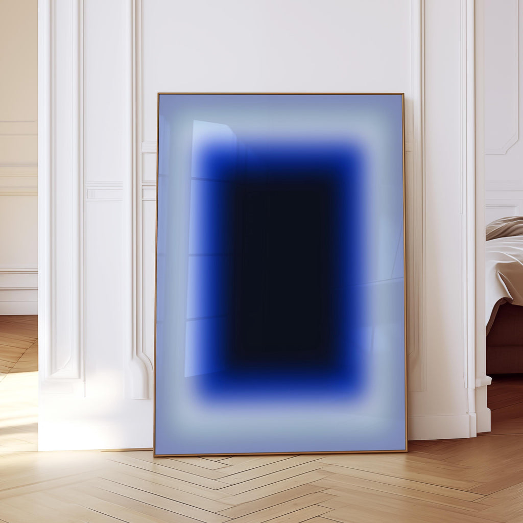 Blue Gradient Art Print, Navy Cobalt Abstract Poster, Modern Wall Decor