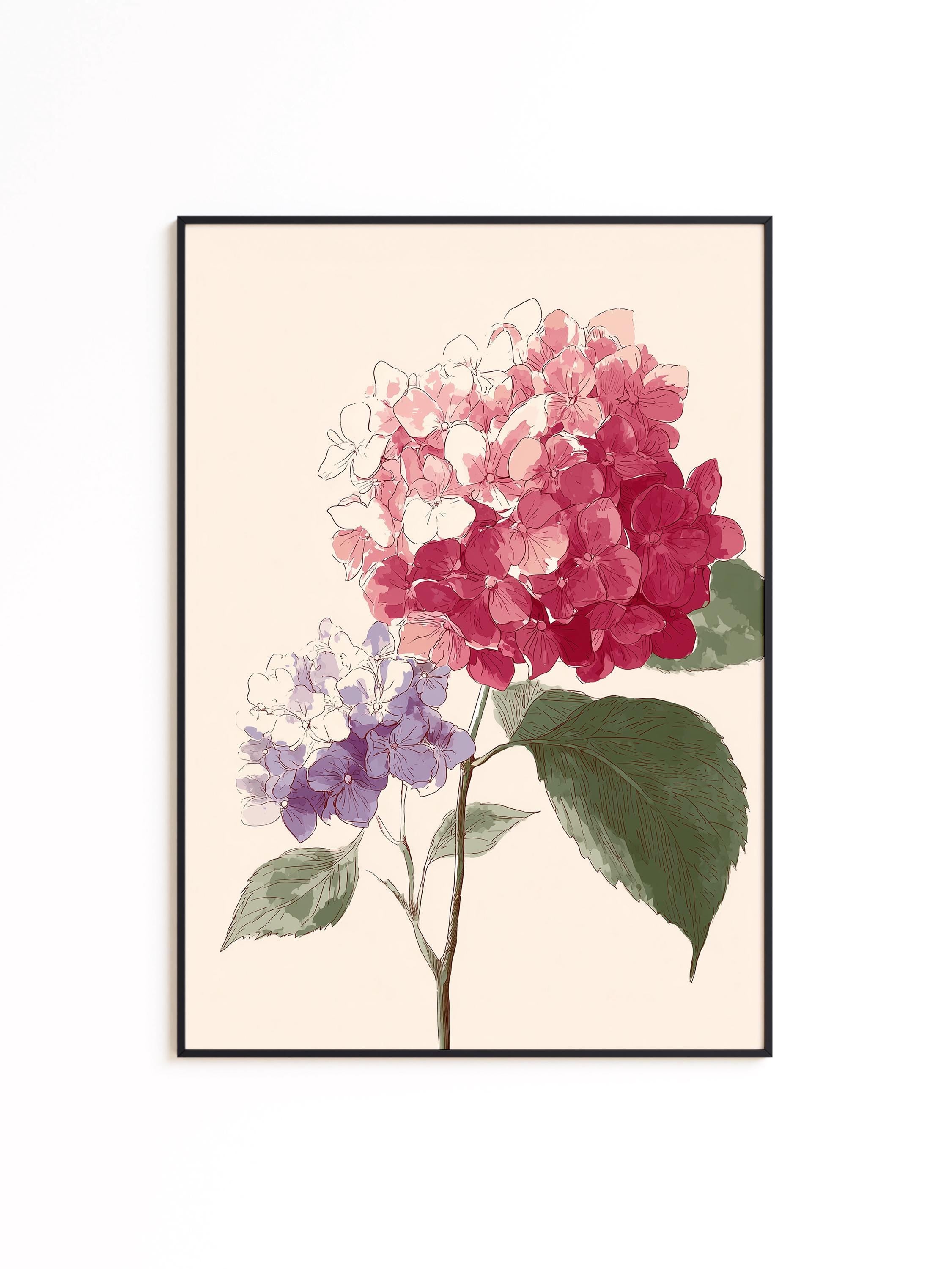 Hydrangea Printable Art, Soft Floral Download for Bedroom or Bathroom Decor