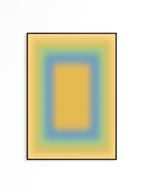 Yellow Gradient Art Print, Blue Green Abstract Poster, Soft Modern Wall Decor