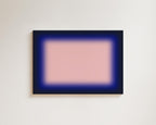 Navy Pink Wall Art Print, Blush Gradient Abstract, Horizontal Modern Decor