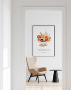 Fruit of the Spirit Wall Art Print, Watercolor Fruit Bowl, Galatians Bible Verse