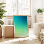 Blue Green Gradient Poster, Minimalist Abstract Print, Modern Color Field Wall Art