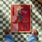 Cowgirl Wall Art, Western Art Print, Pink Rodeo Poster, Cowboy Boots Decor, Digital Download