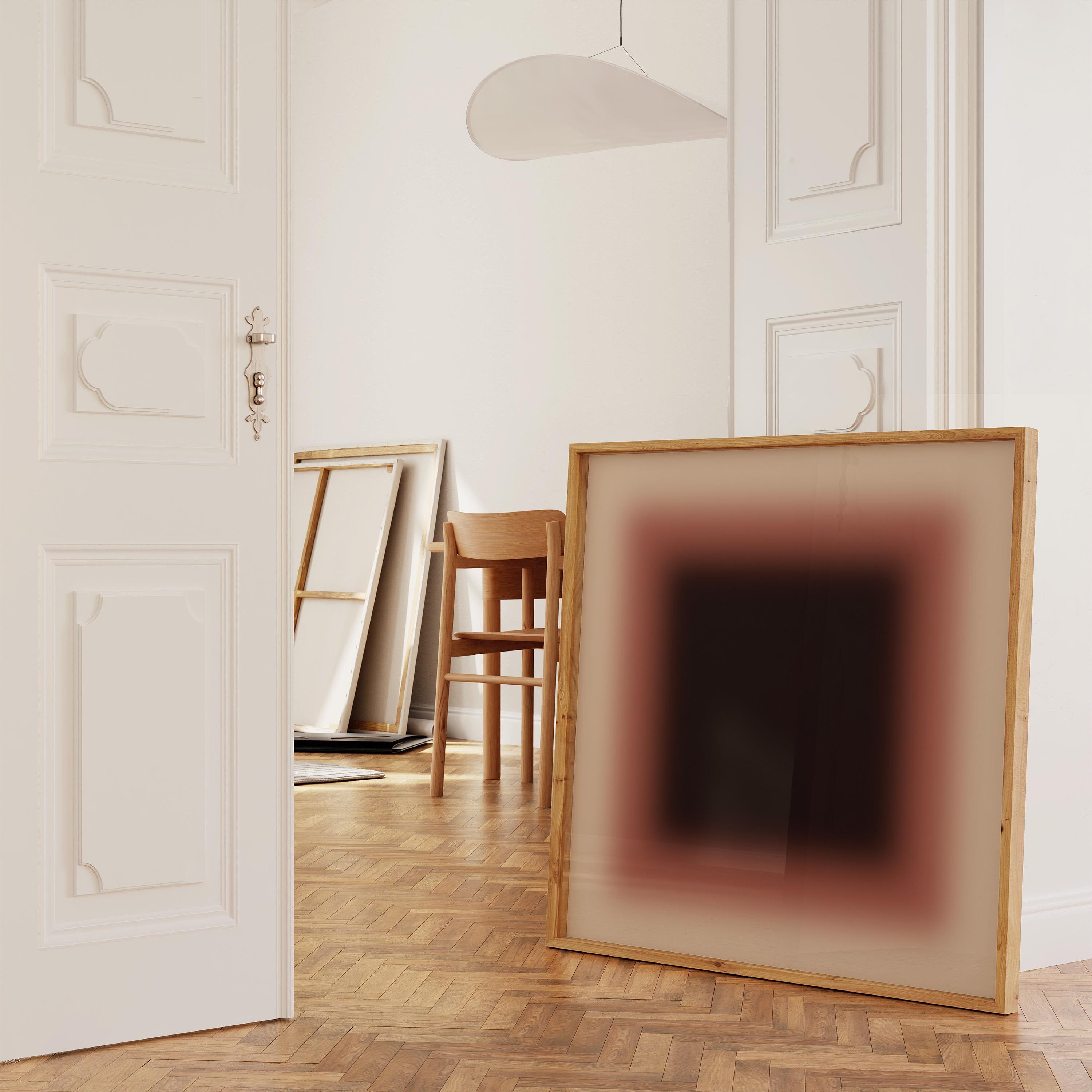Mocha Brown Gradient Square Art Print, Neutral Contemporary Wall Decor