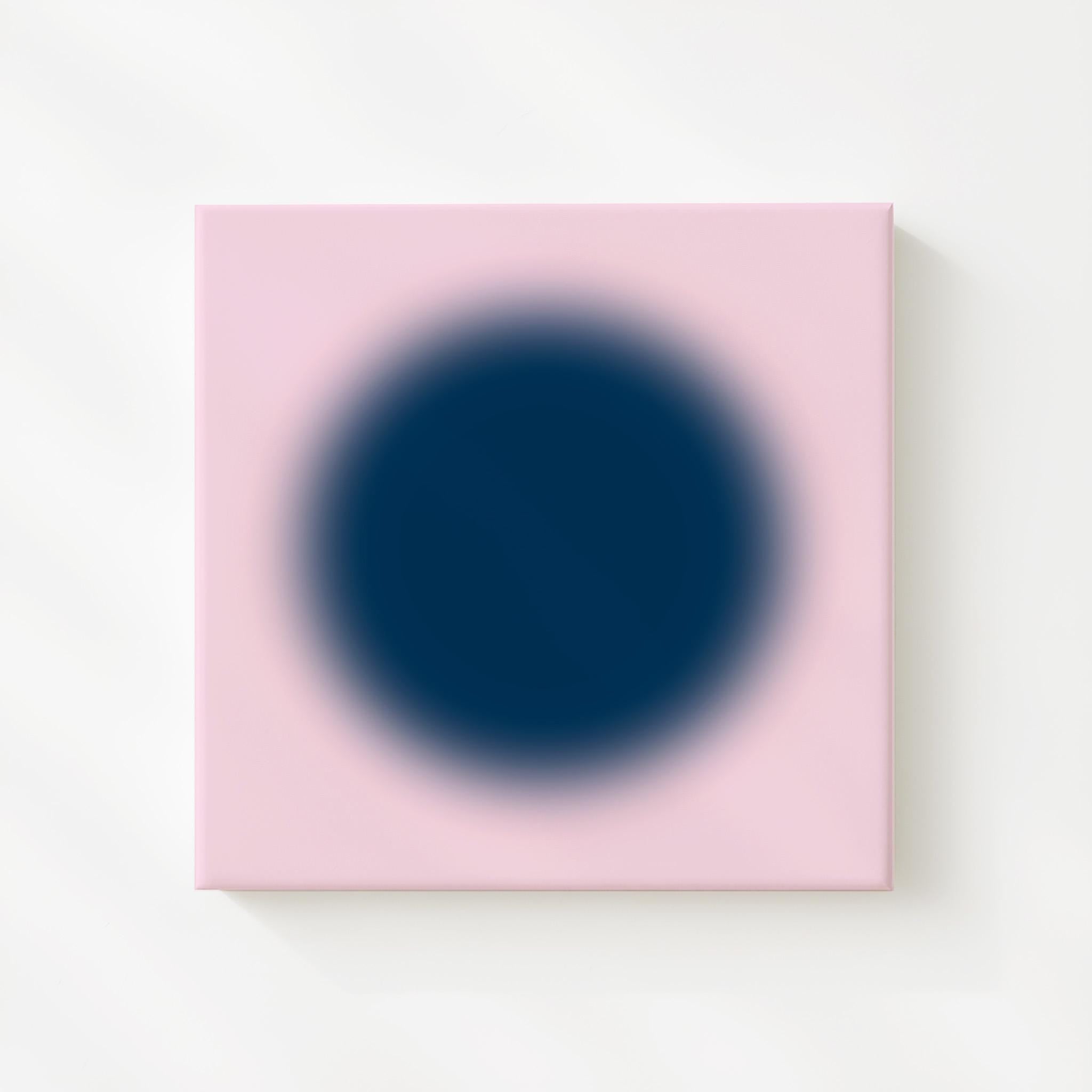 Pink Navy Abstract Circle Gradient Art Print, Modern Minimal Wall Decor