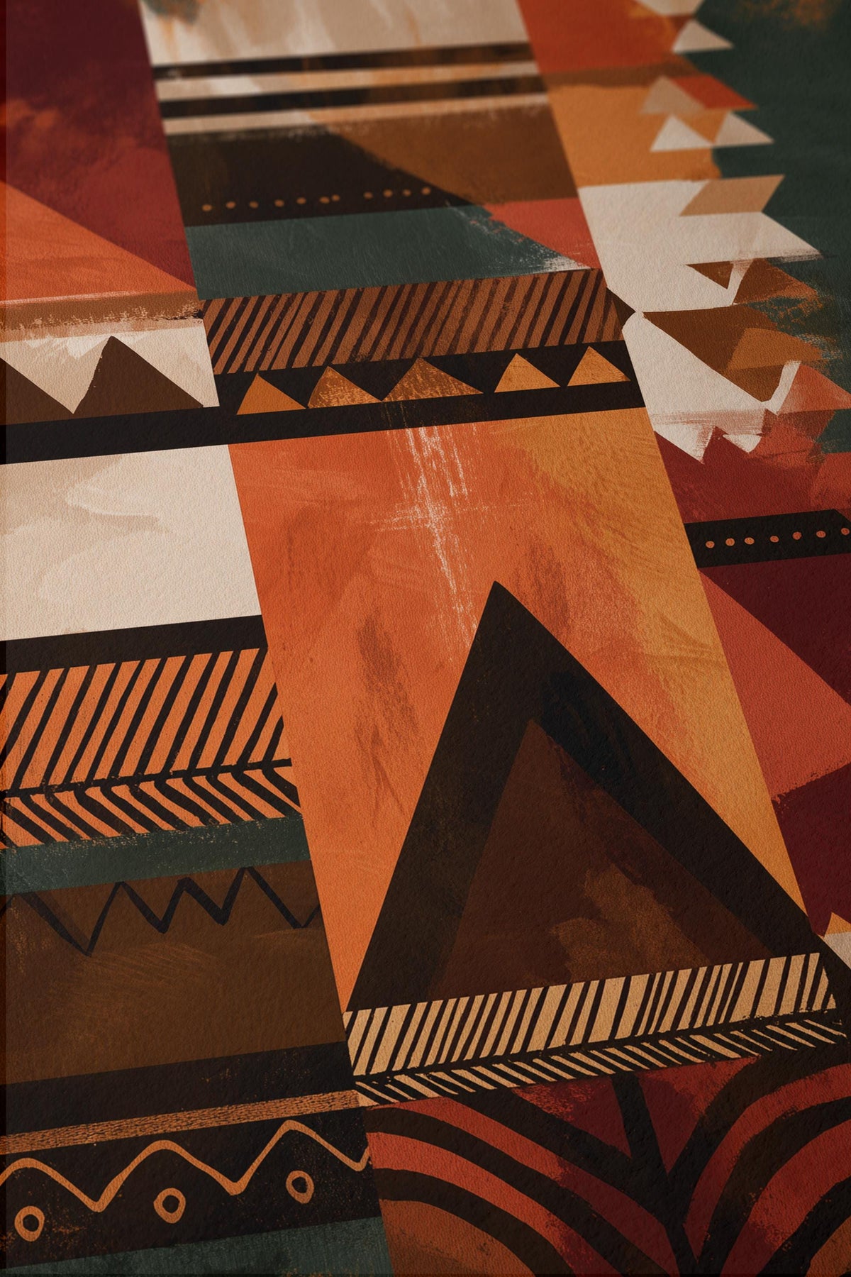 Afrocentric Wall Art Print, African Pattern Poster, Tribal Geometric Decor