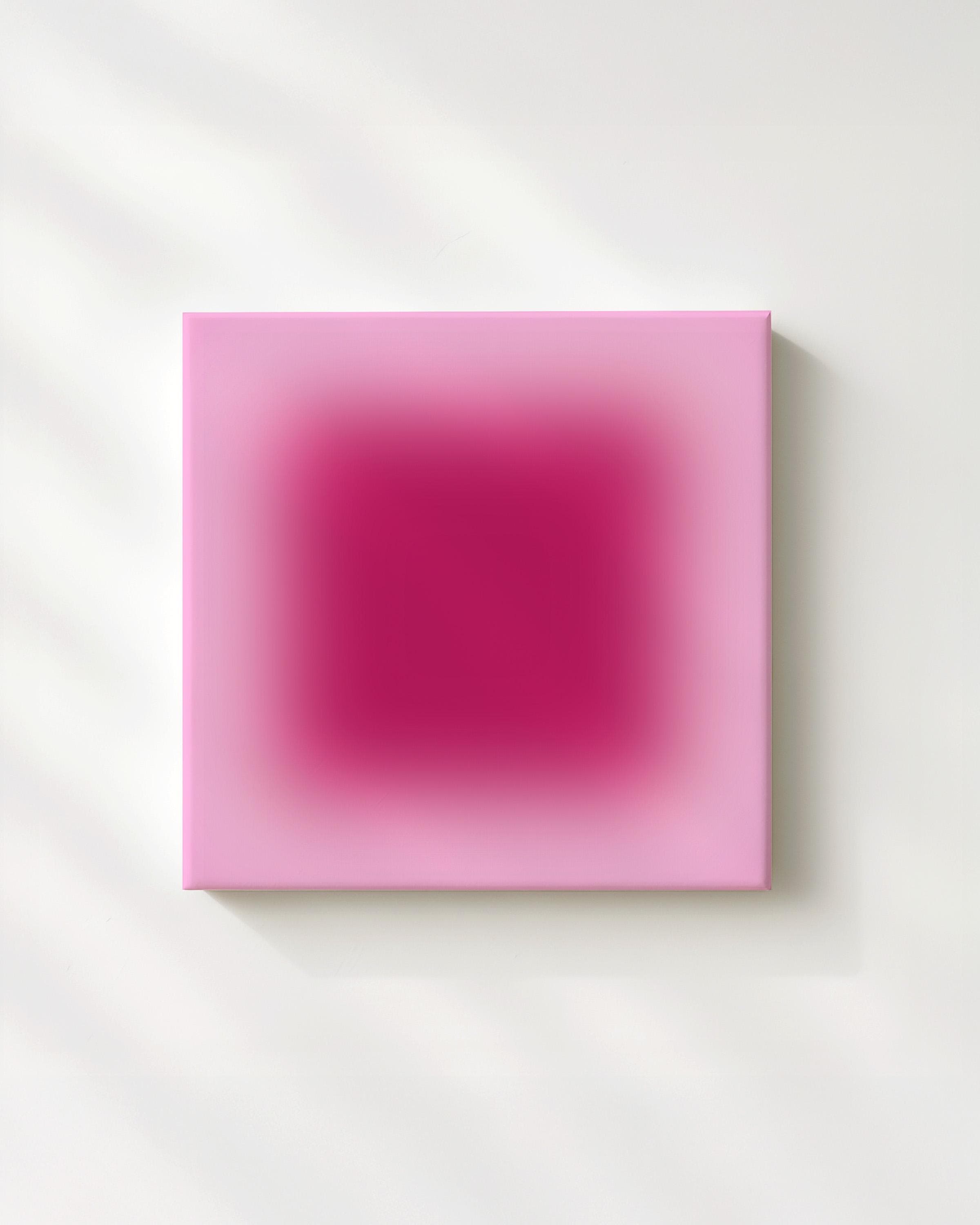 Pink Abstract Wall Art, Minimalist Magenta Ombre Canvas Home Decor, Large Canvas Art