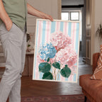 Hydrangea Wall Art Digital Download, Blue and Pink Floral Printable Home Decor