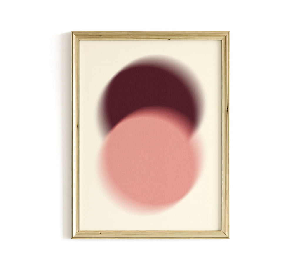 Blush Pink Brown Abstract Art Print, Soft Gradient Minimal Wall Decor