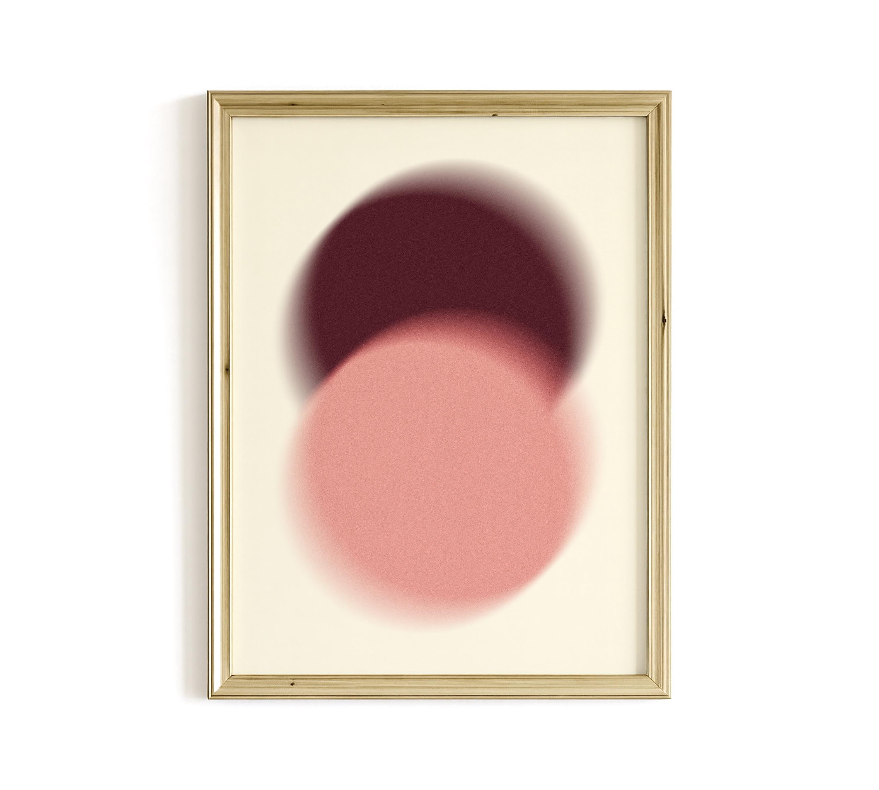 Blush Pink Brown Abstract Art Print, Soft Gradient Minimal Wall Decor