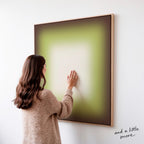 Avocado Green Wall Art, Minimalist Gradient Print, Earthy Framed Wall Art, Square Canvas Print