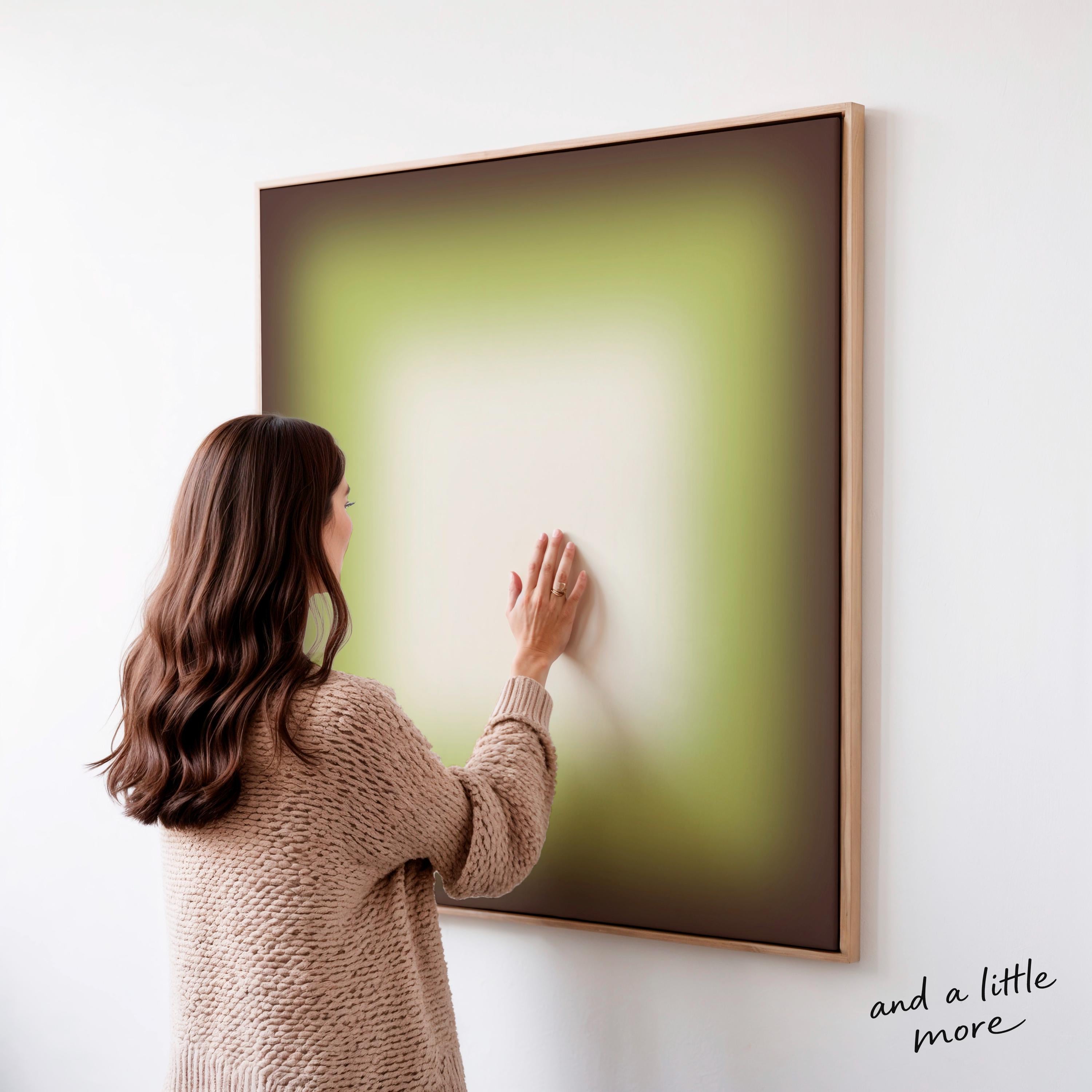Avocado Green Wall Art, Minimalist Gradient Print, Earthy Framed Wall Art, Square Canvas Print
