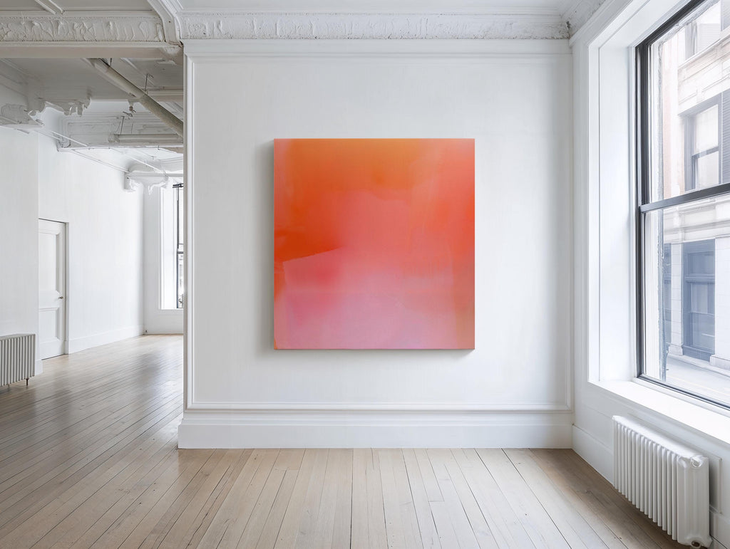 Coral Pink Abstract Art Print, Warm Gradient Contemporary Wall Decor