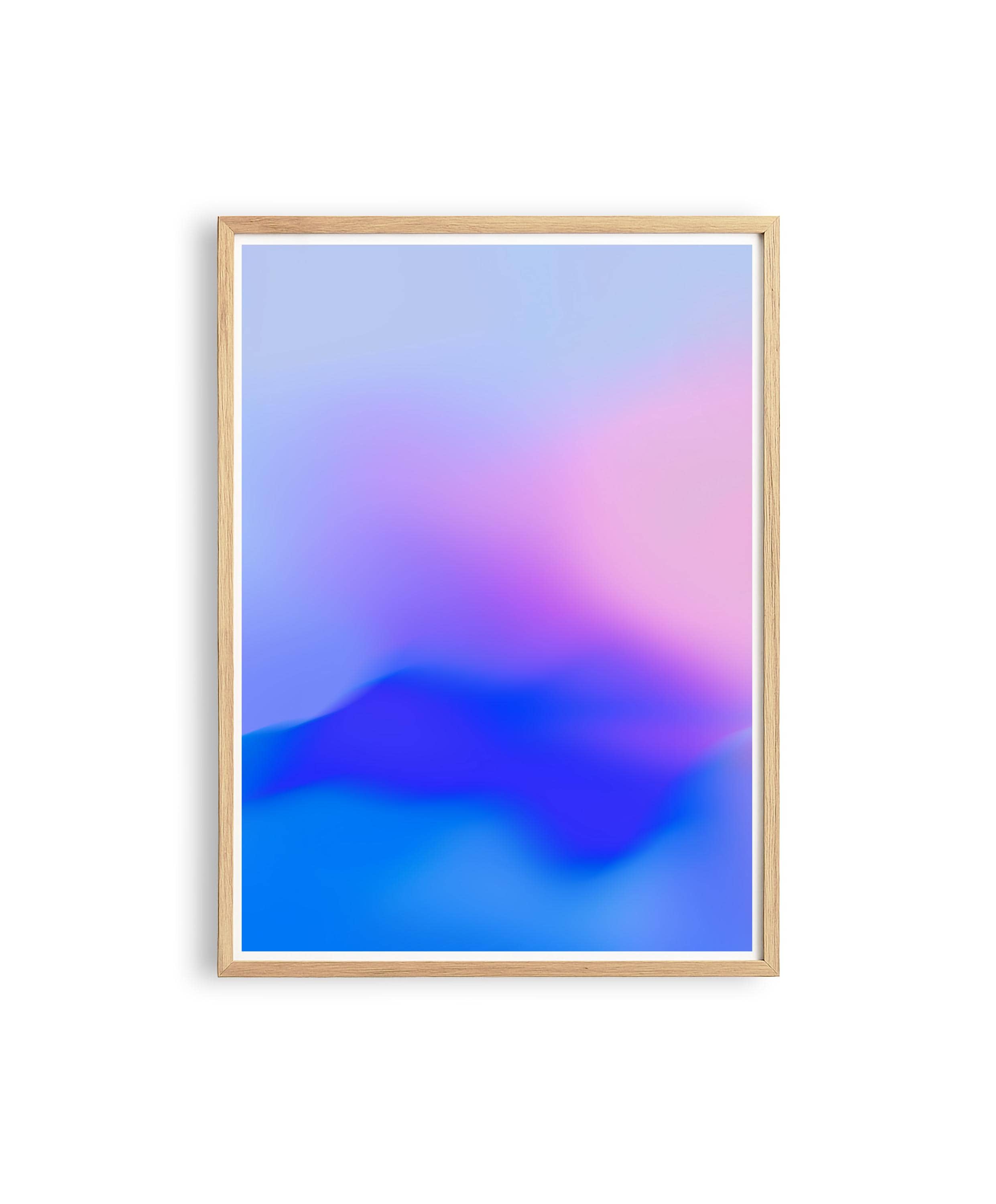 Blue Purple Gradient Wall Art Printable, Abstract Ocean Inspired Poster, Minimalist Calm Decor, Modern Aesthetic Print