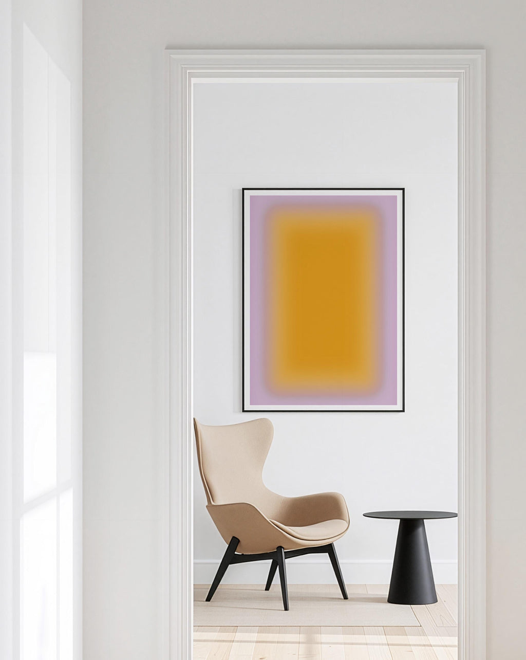 Yellow Gradient Wall Art Print, Minimalist Ombre Poster, Warm Abstract Printable