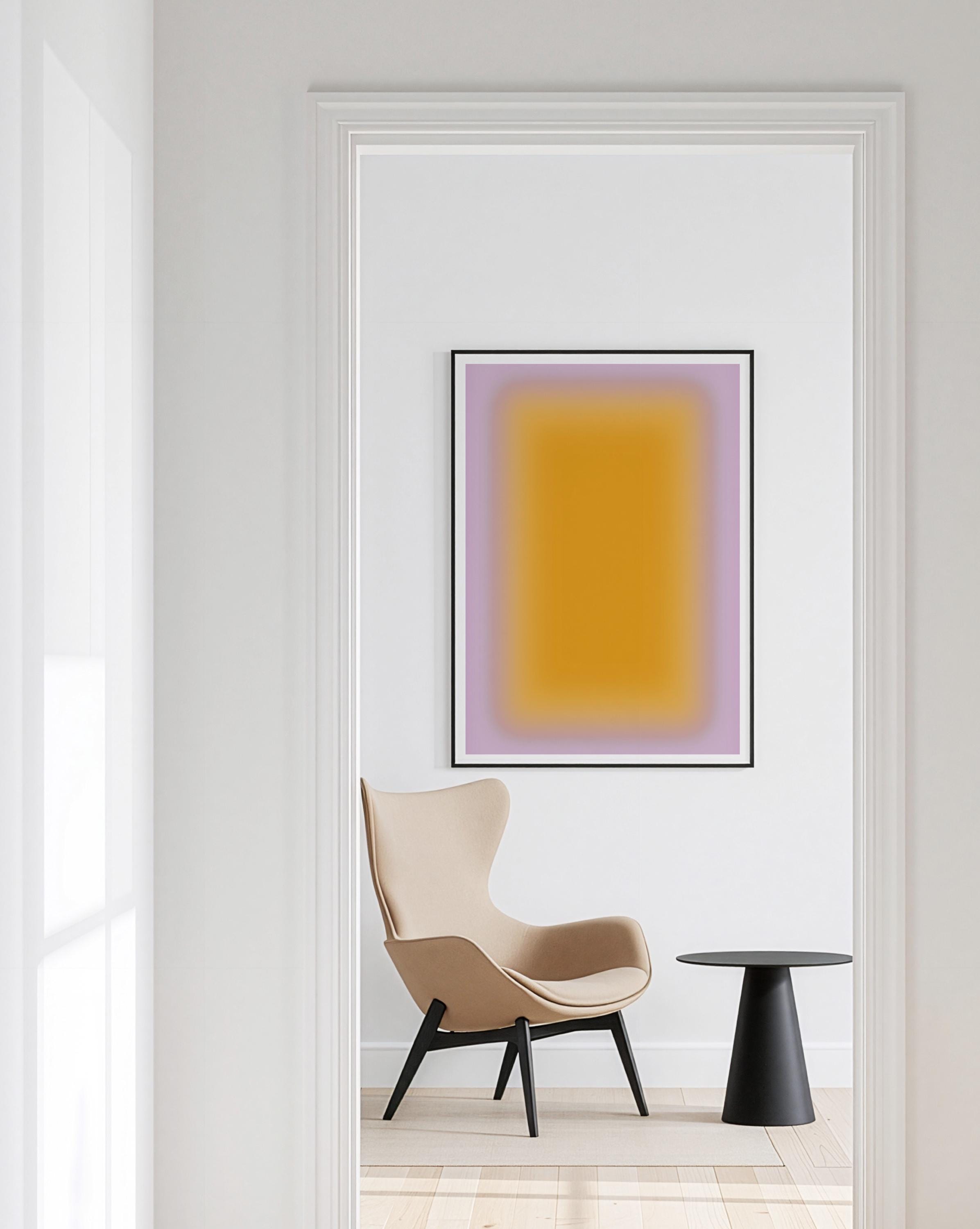 Yellow Gradient Wall Art Print, Minimalist Ombre Poster, Warm Abstract Printable