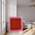 Red Pink Gradient Wall Art – Modern Square Abstract Color Field Print, Minimal Home Decor
