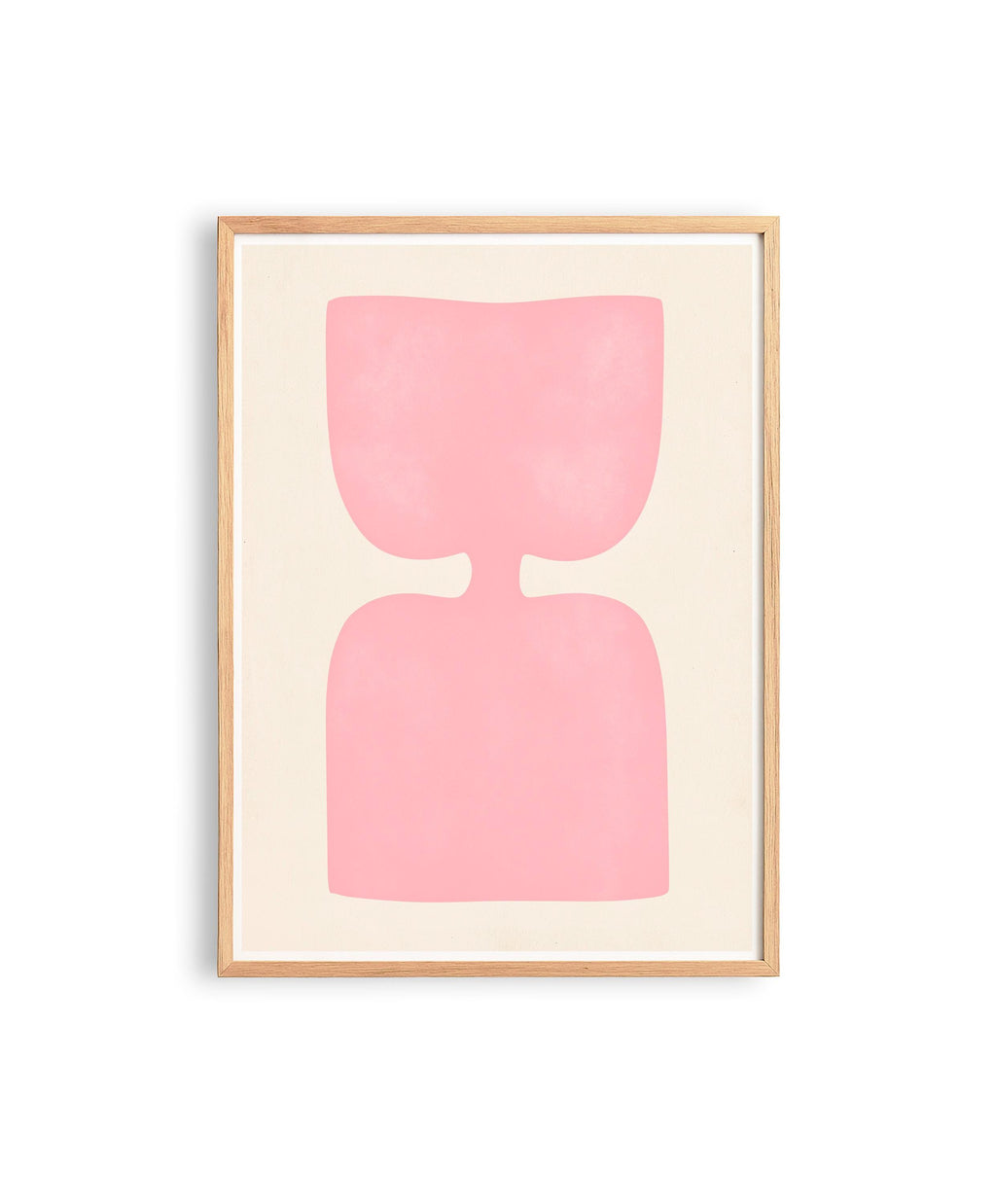 Pink Abstract Art Print, Minimalist Shape Poster, Soft Modern Wall Decor