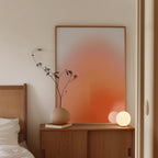 Lilac Peach Sunset Gradient Wall Art, Aura Glow Poster, Dreamy Minimal Abstract Print