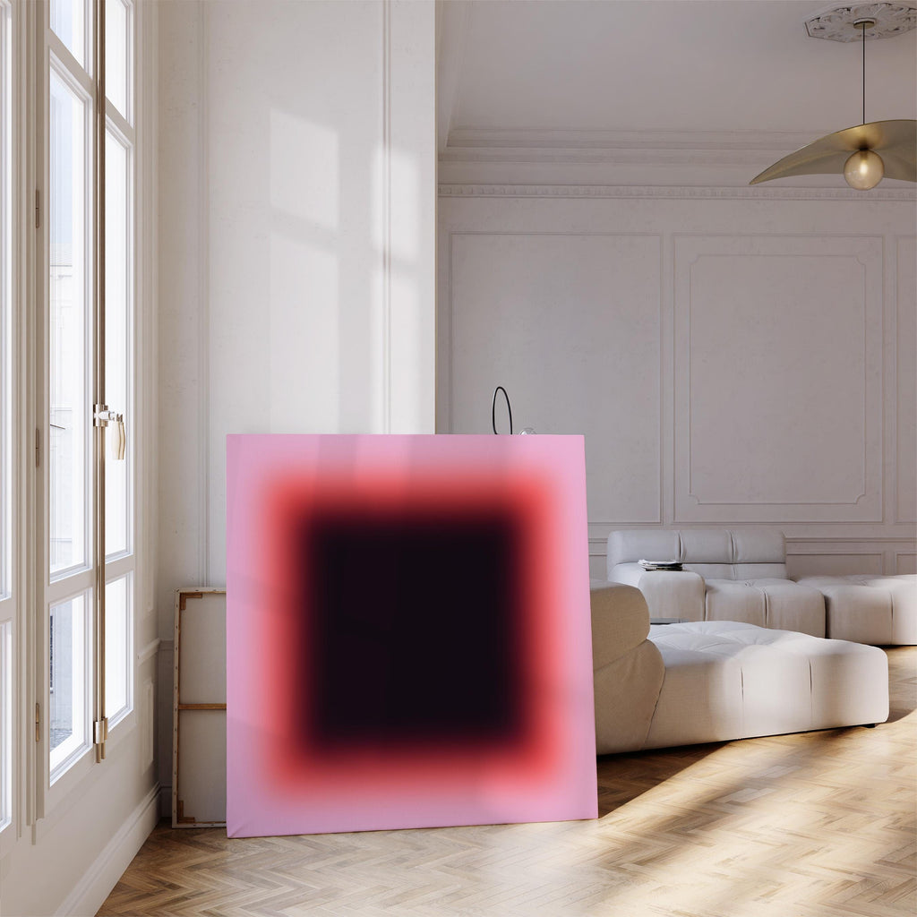 Red Pink Gradient Abstract Art Print, Bold Modern Minimal Wall Decor