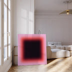 Red Pink Gradient Abstract Art Print, Bold Modern Minimal Wall Decor