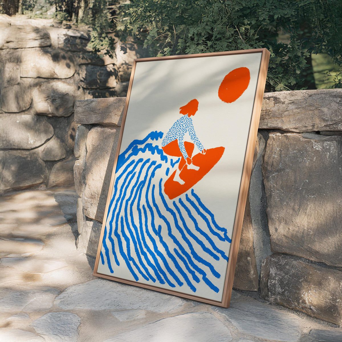 Coastal Wall Art Print, Surfer Art Print, Summer Beach Decor, Colorful Ocean Artwork for Home