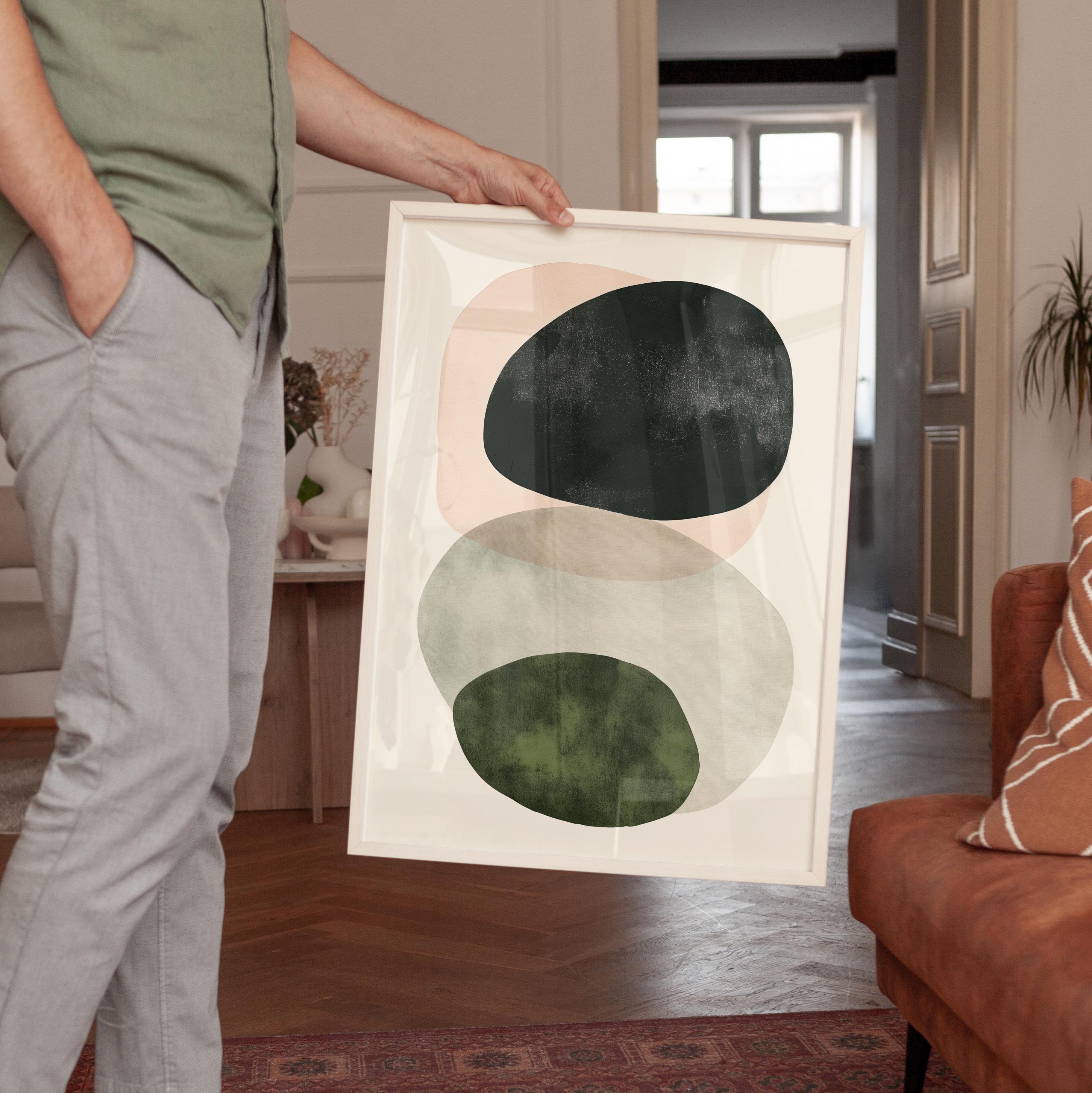 Neutral Abstract Shapes Print, Beige Organic Wall Art, Minimal Earth Tone Decor