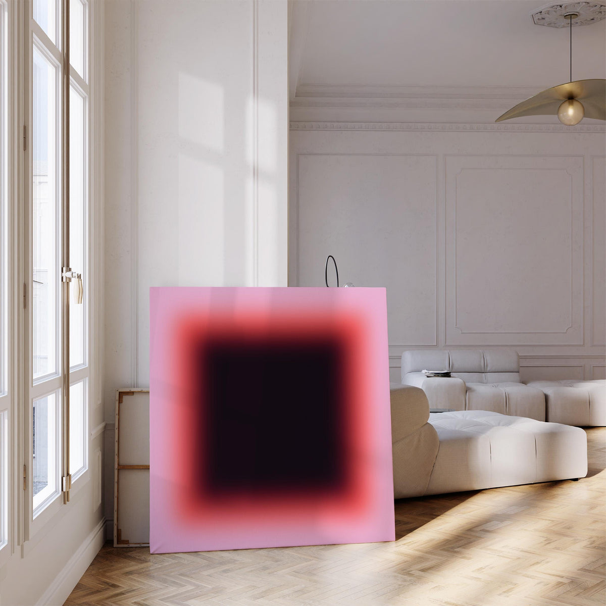 Red Pink Gradient Abstract Art Print, Bold Modern Minimal Wall Decor