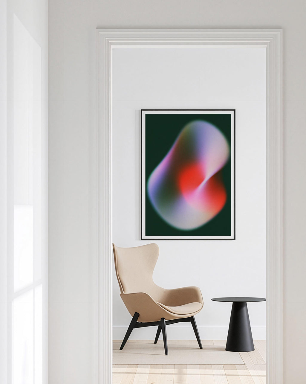 Abstract Blob Art Print, Modern Gradient Poster, Red Green Contemporary Wall Decor
