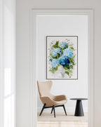 Hydrangea Wall Art Print, Botanical Flower Decor for Bedroom or Office