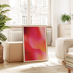 Red Pink Aura Gradient Print, Warm Abstract Wall Art, Orange Modern Decor Print
