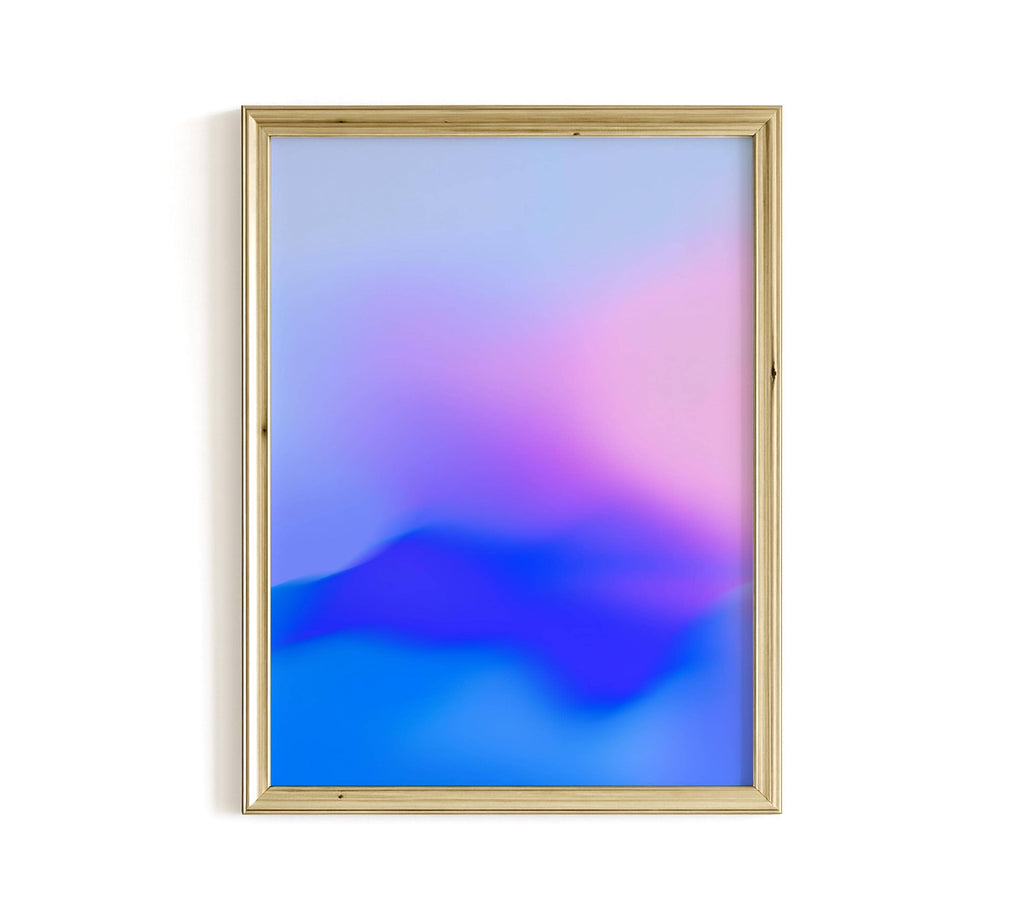 Blue Purple Gradient Wall Art Printable, Abstract Ocean Inspired Poster, Minimalist Calm Decor, Modern Aesthetic Print
