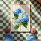 Hydrangea Printable Wall Art, Blue Floral Digital Download for Home Decor