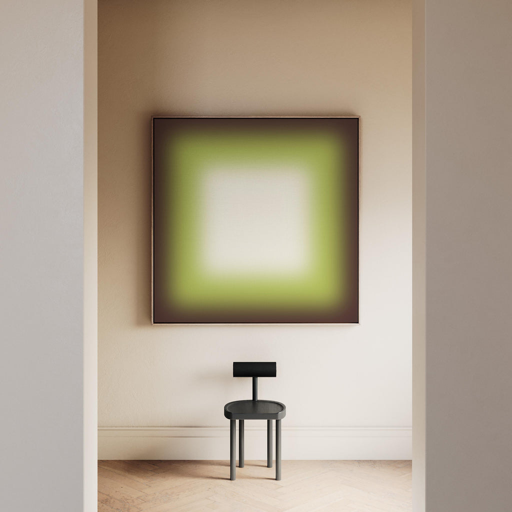 Avocado Green Wall Art, Minimalist Gradient Print, Earthy Framed Wall Art, Square Canvas Print