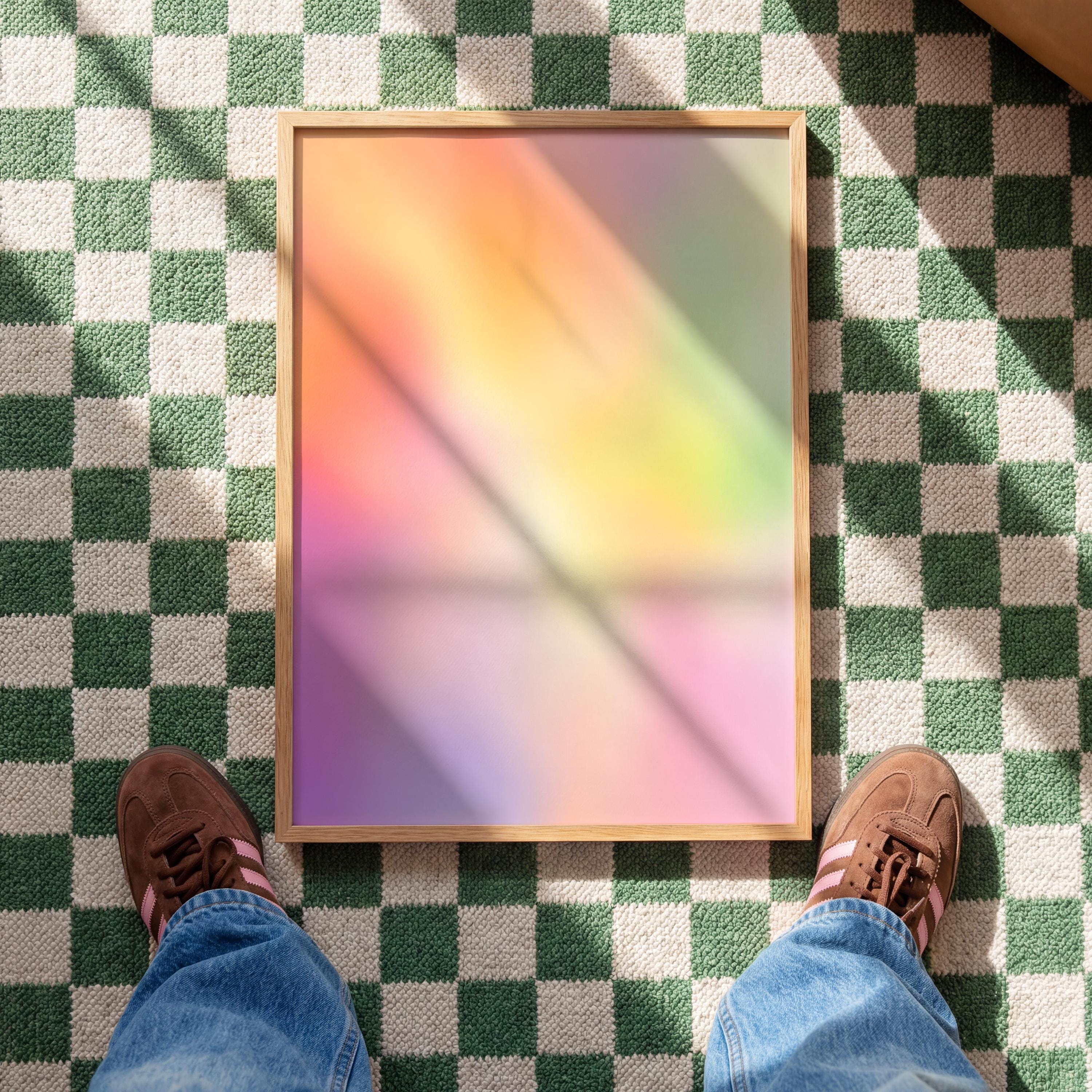Pastel Gradient Art Print, Dreamy Rainbow Abstract Poster, Soft Color Wall Decor