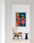 Cowboy Rider Art Print, Western Horse Wall Decor, Modern Rodeo Poster