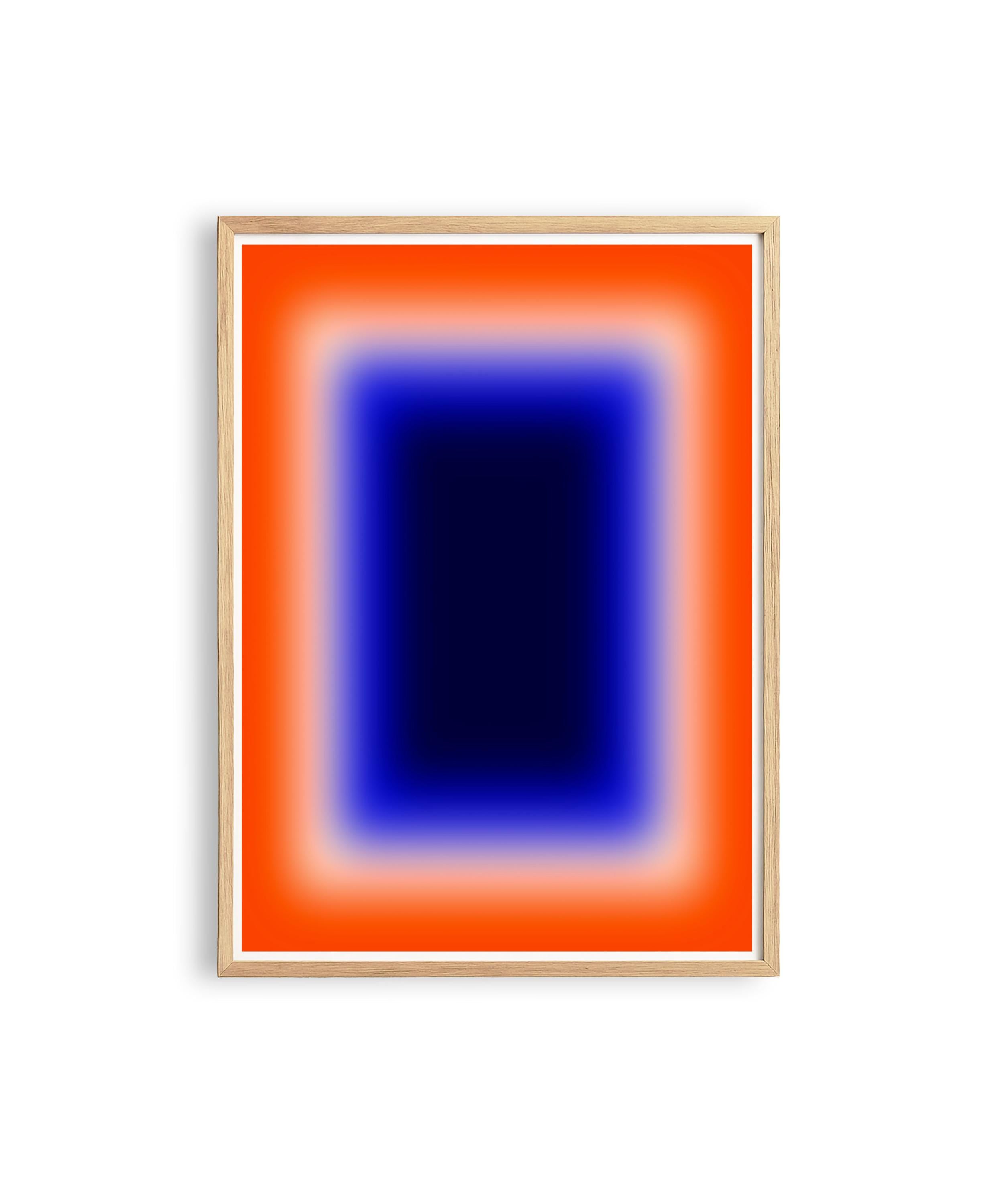 Orange Blue Wall Art Print, Bold Gradient Abstract, Modern Color Field Decor