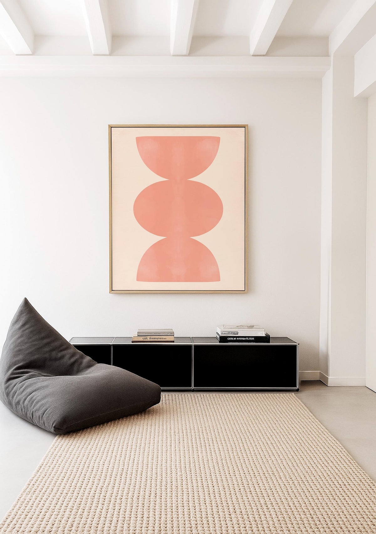 Peach Wall Art Print, Minimalist Geometric Abstract, Soft Modern Decor