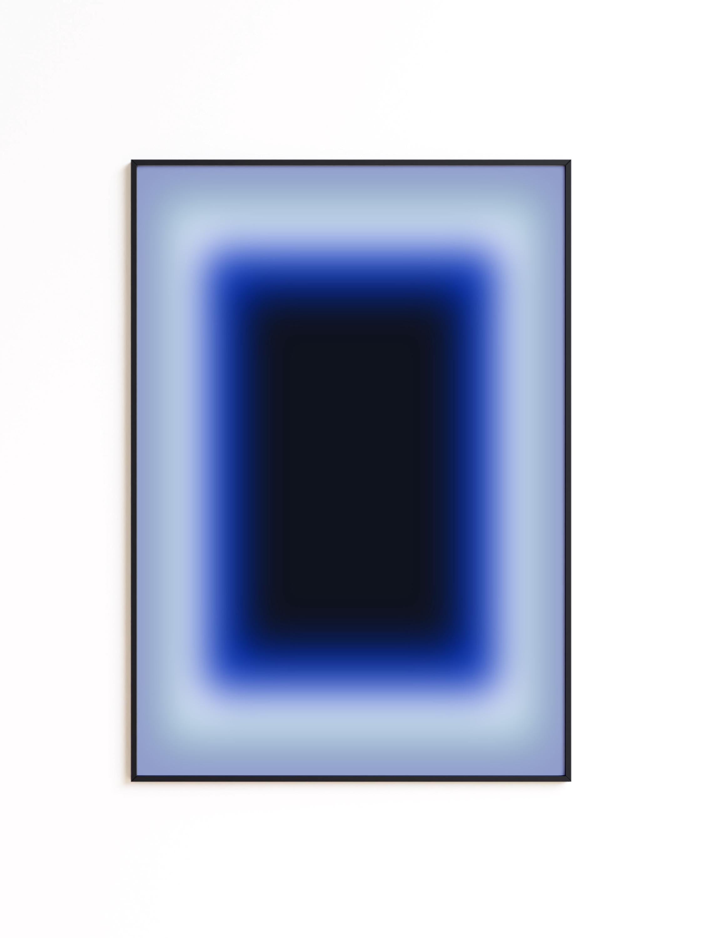 Blue Gradient Art Print, Navy Cobalt Abstract Poster, Modern Wall Decor