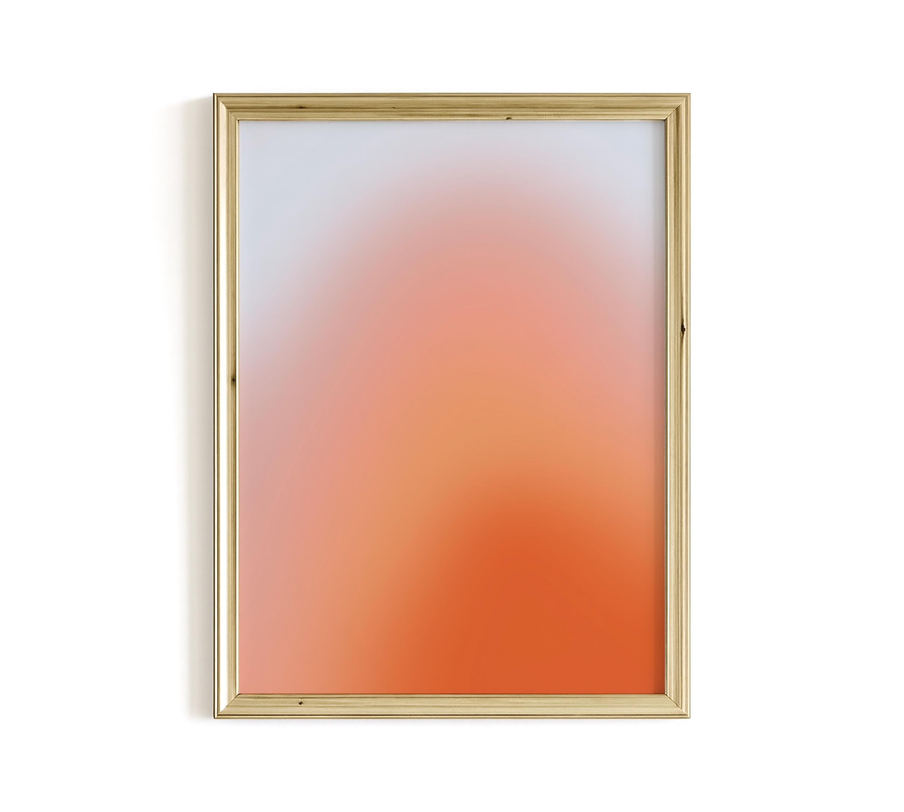 Lilac Peach Sunset Gradient Wall Art, Aura Glow Poster, Dreamy Minimal Abstract Print