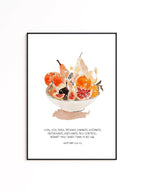 Fruit of the Spirit Wall Art Print, Watercolor Fruit Bowl, Galatians Bible Verse