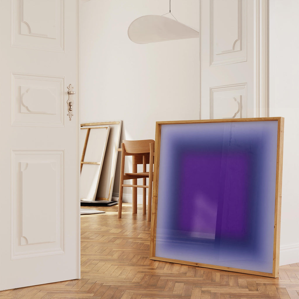 Blue Abstract Gradient Wall Art Printable, Purple Blue Modern Poster, Minimal Contemporary Decor